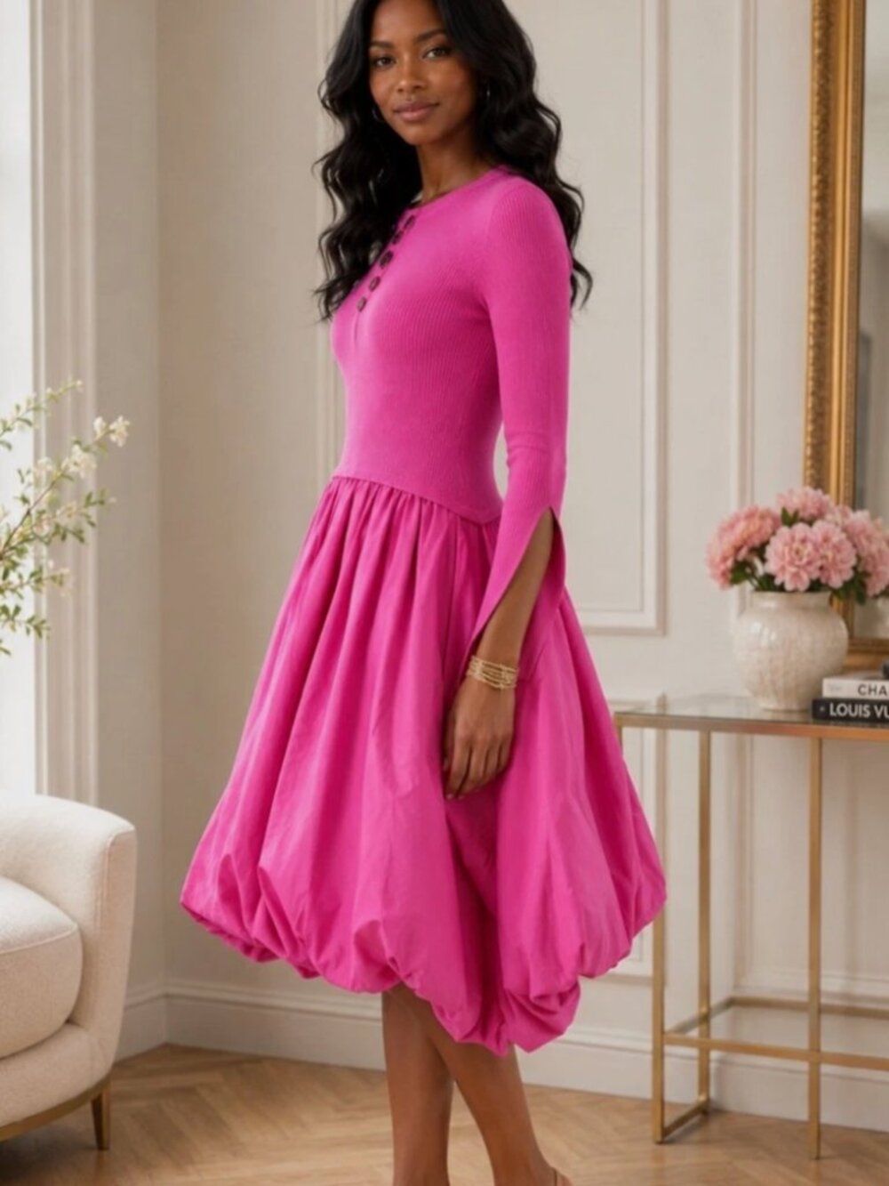 Aleeza Paris Celeste Knit Bubble Dress